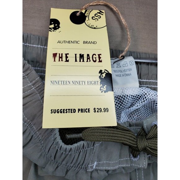 Authentic Brand 1998 The Image Stone Large Drawstring Mesh Swim Shorts - Picture 5 of 6